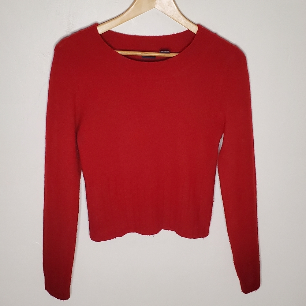Basic Red Rounded Neck Long Sleeve Sweater - Picture 3 of 10
